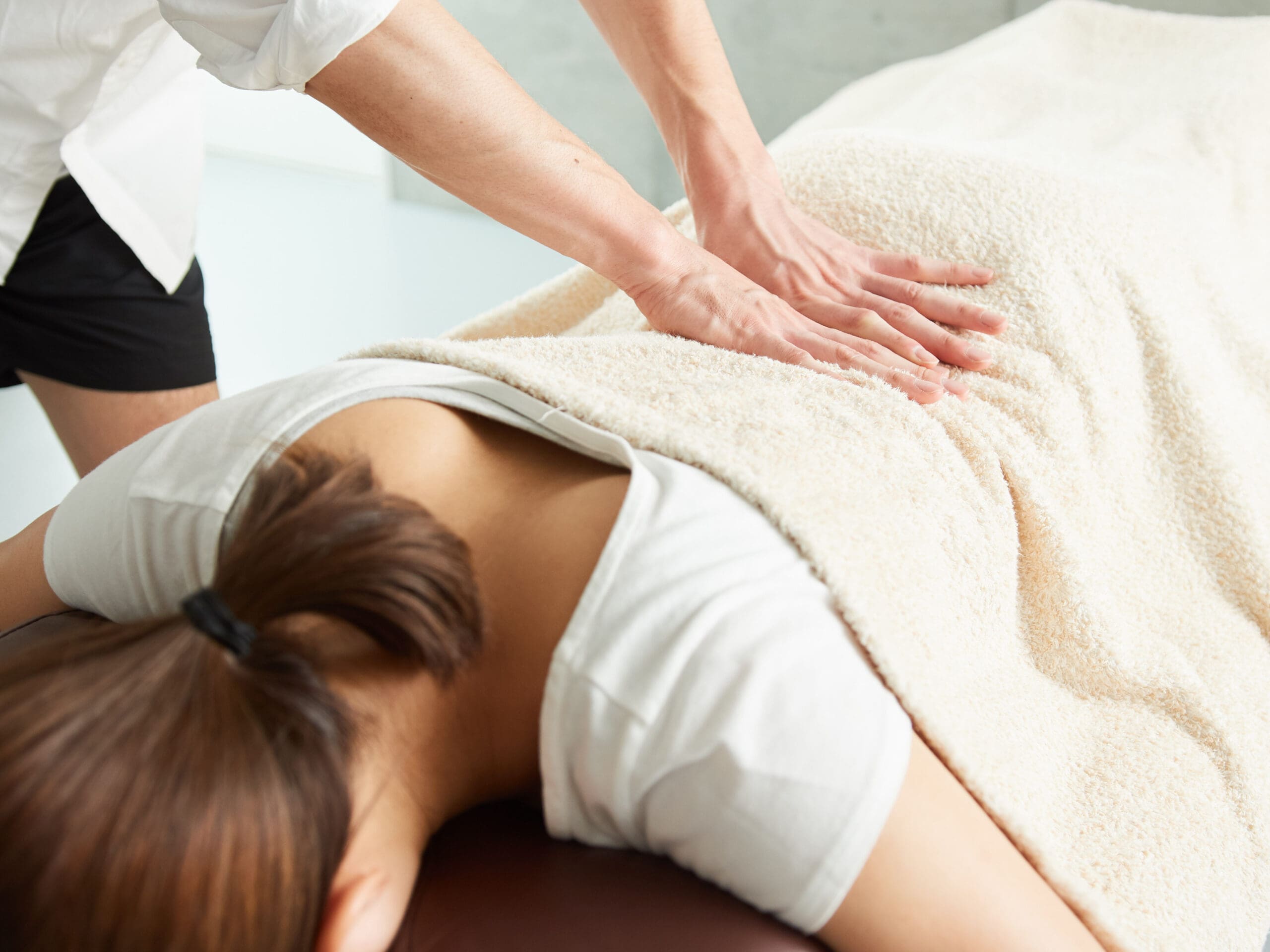 Clean, professional medical spa treatment room with neutral tones at Oasis Massage in Boise